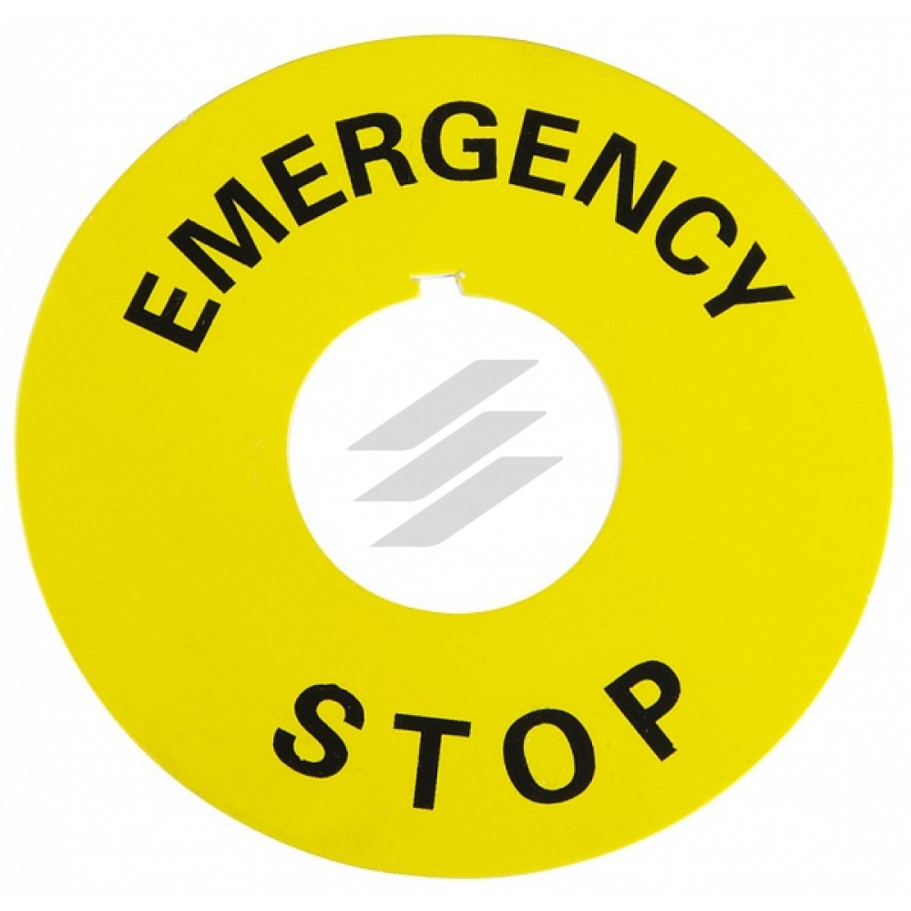 Табличка маркувальна EMERGENCY STOP жовта кругла, Аско-Укрем